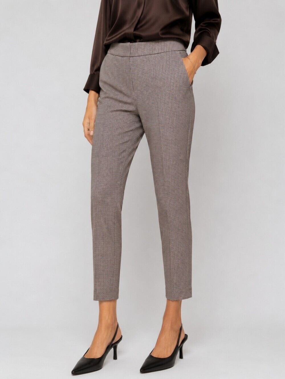 Aritzia Babaton Conan Houndstooth Pull On Crop Pants Size 4